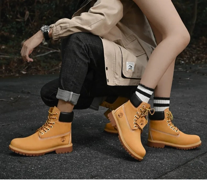High Top Boots Hiking Shoes Men Anti-slip Outdoor Shoes Men Lace-up Comfortable Soft Breathable Casual Sneakers Shoes Men