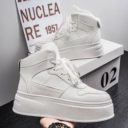 New 2025 Men's Thick Bottom Sneakers Spring Autumn Style Breathable Anti-Slip Heightening Casual Sports Platform Shoes
