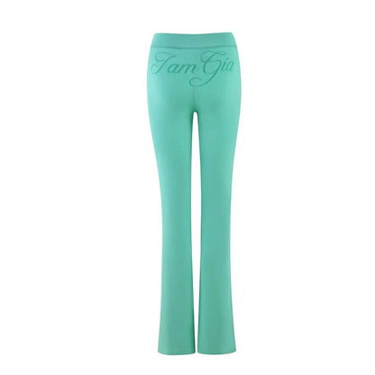 Gia zip-up cap long sleeve high spring top & low waist micro flared pants