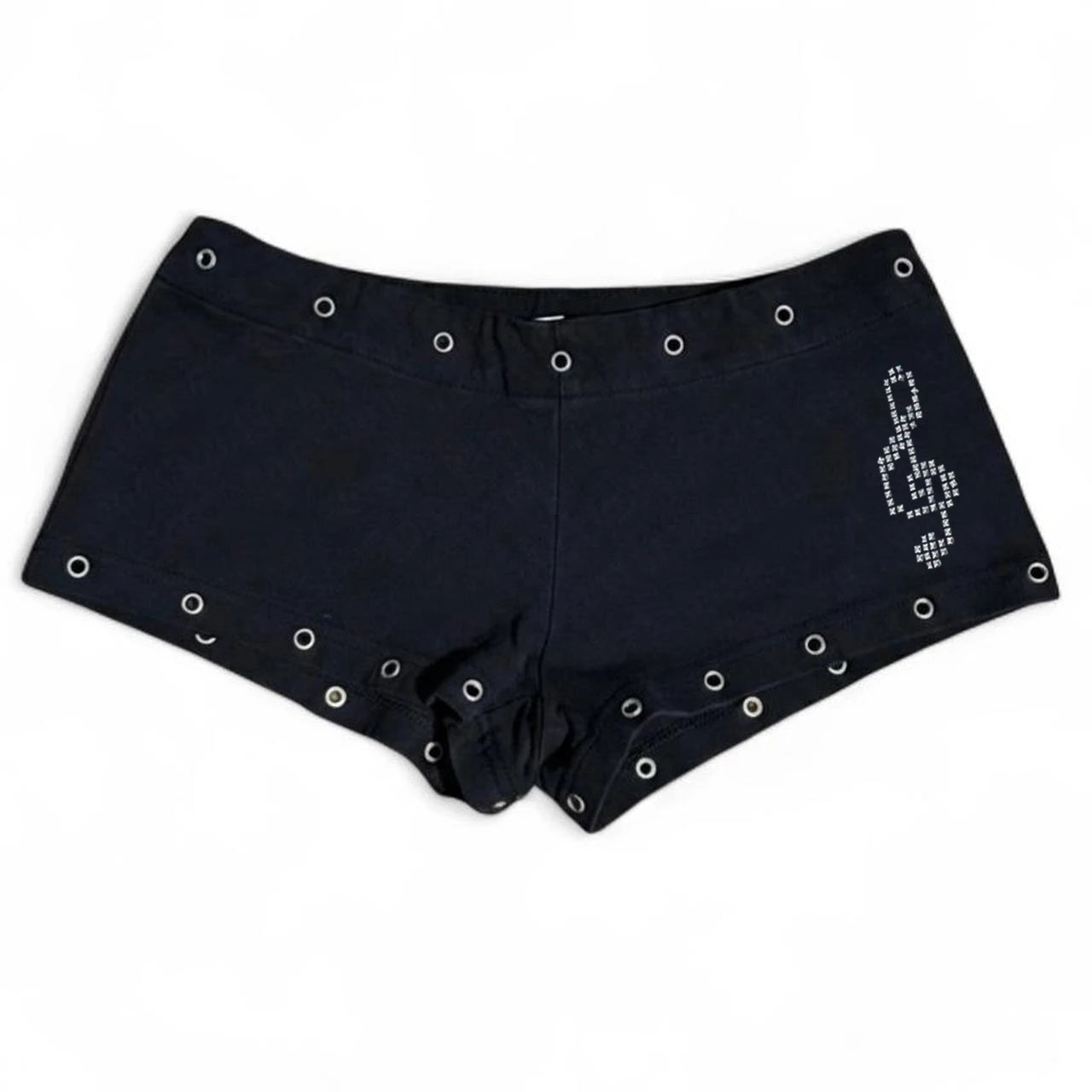 Black casual fashion willow nail print Y2K sexy slim fit versatile low waist Gothic hip-hop street men's and women's fashion emo