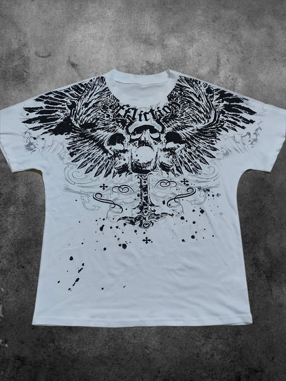 The new men's T-shirt for summer 2025 with 3D skull print is casual fashionable soft comfortable breathable and lightweight