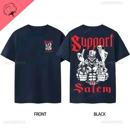 Classic Y2K Gothic Style T-shirt Print Oversized T Shirt High Street Shirts Gothic Round Neck Cotton Tops New Mens Women T Shirt