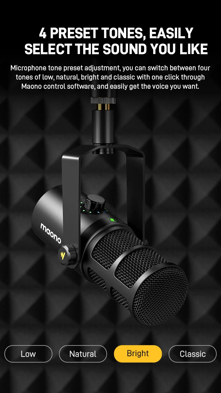 maono PD400X USB/XLR Dynamic Microphone All Metal With One-Touch Mute Headphone Jack And Volume Control For Podcasting Streaming