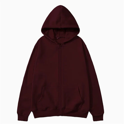 Men/Women zipper cardigan Hoodies pure color Casual Jacket Coats Fleece spring Autumn Sweatshirts Sports Streetwear men tops