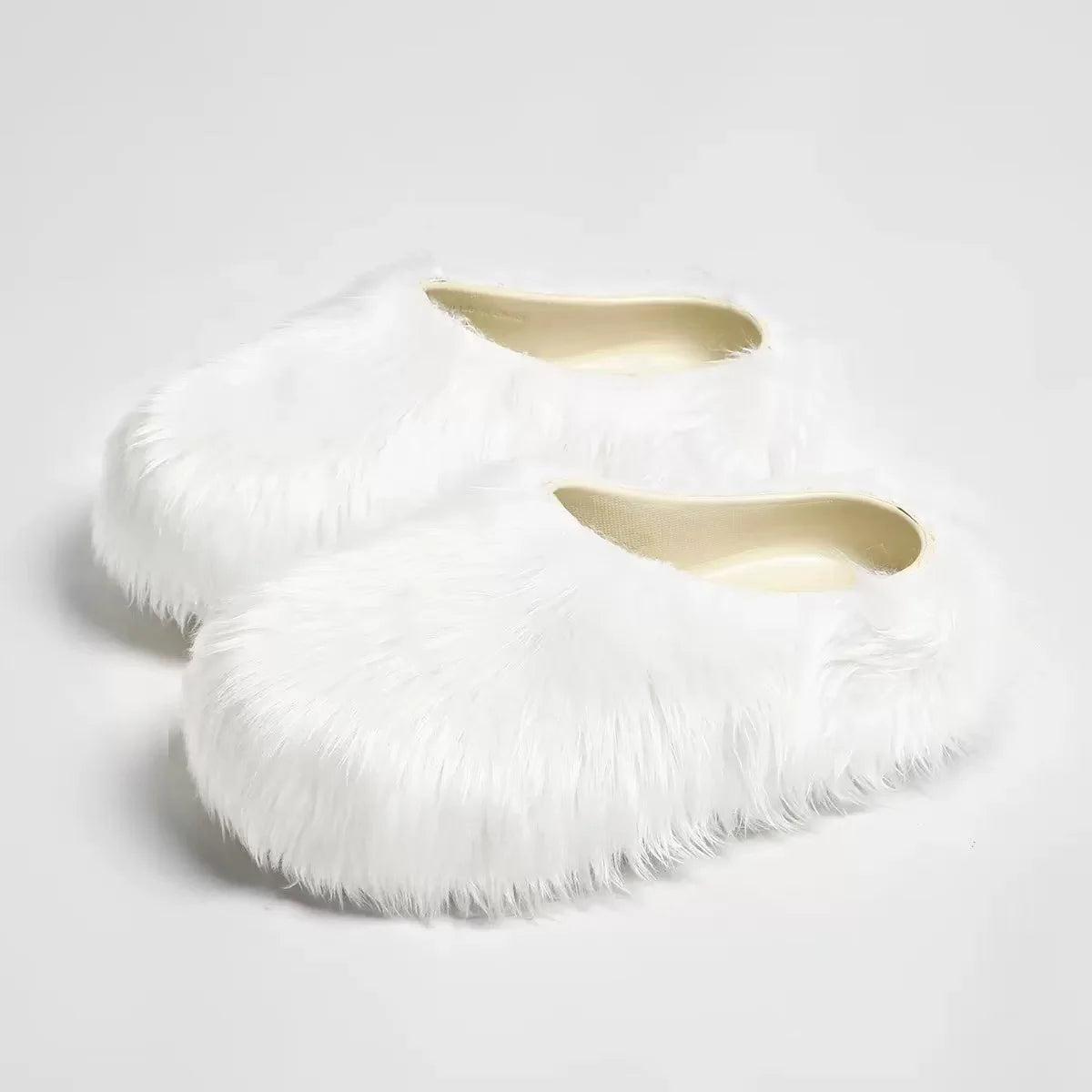 New Fur Slippers Imitation Fur Mueller Shoes Famous Height thick Soled Slippers