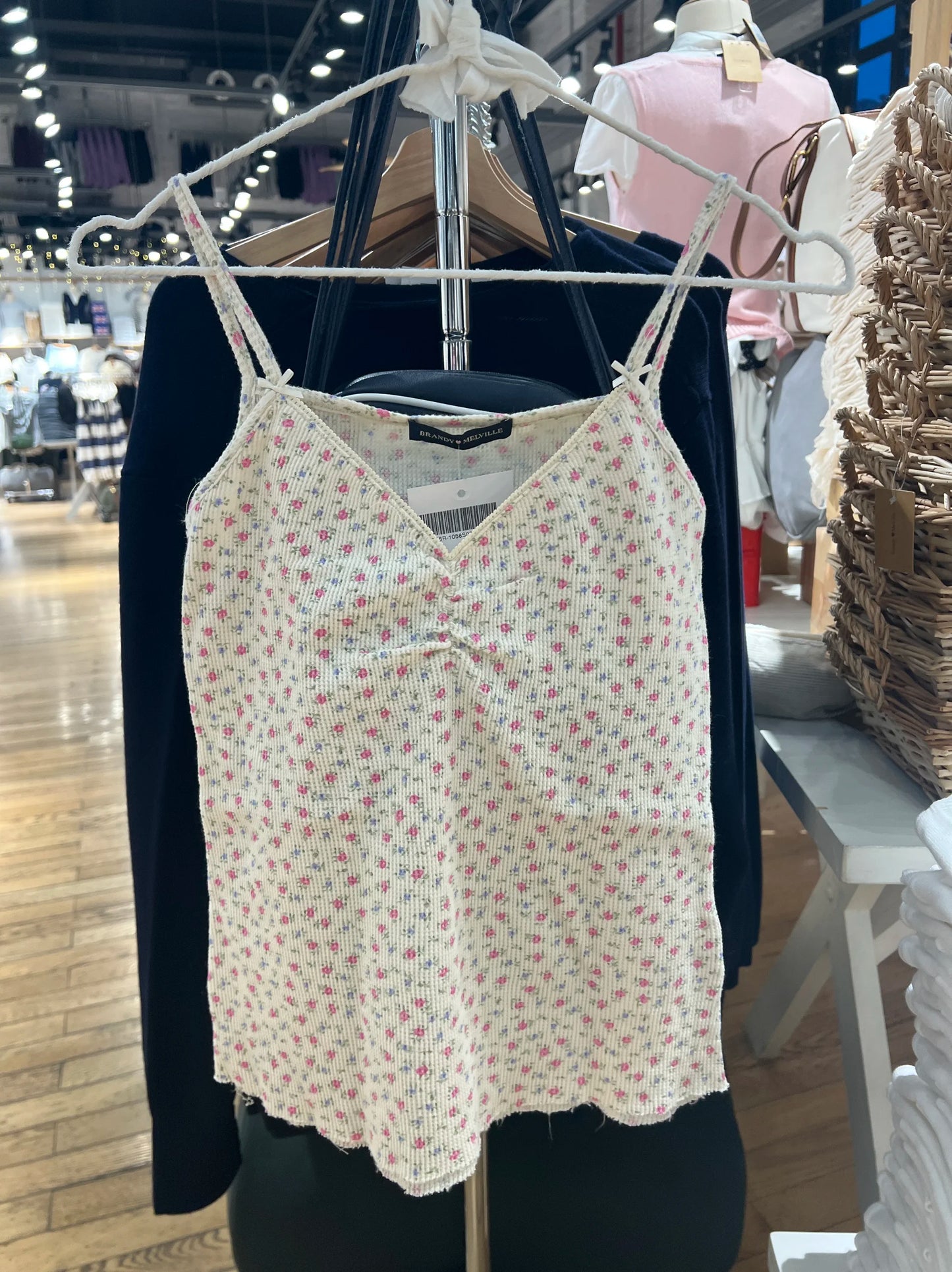 Floral Print Bow V Neck Camis Women Chic Lace Trim Sleeveless Slim Crop Tops Vest Sweet Casual Fashion Raw Hem Tank Top Y2k New