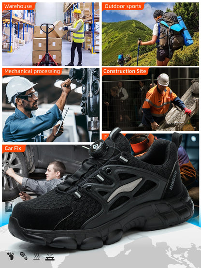 Breathable Woven Knit Industrial Construction Sneakers Industrial And Construction Site protective shoes