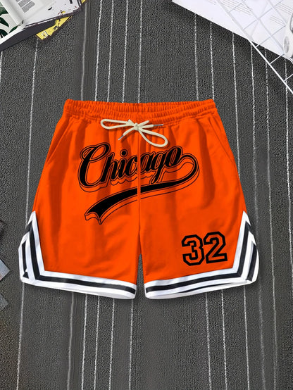 Summer 2025 new 3D digital 32 print casual, fashionable, sporty, soft, comfortable, lightweight and breathable men's shorts