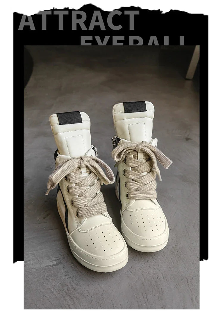 High-top Sports Shoes Lace-up Leather Ankle Boots Male Skateboard Shoes Basketball Sneakers 39-44 Men Casual Luxury Sneakers