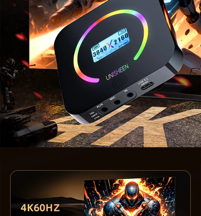 UNISHEEN 4K60 Game Streaming Equipment Live Broadcast 2160p OBS vMix Loopout PS5 Grabber Dongle VIDEO CAPTURE Card Box