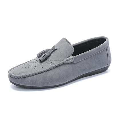 Fashion suede tassel men's casual leather shoes sneakers for lazy people  comfortable driving shoes