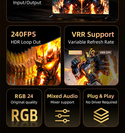 UNISHEEN 4K60 Game Streaming Equipment Live Broadcast 2160p OBS vMix Loopout PS5 Grabber Dongle VIDEO CAPTURE Card Box