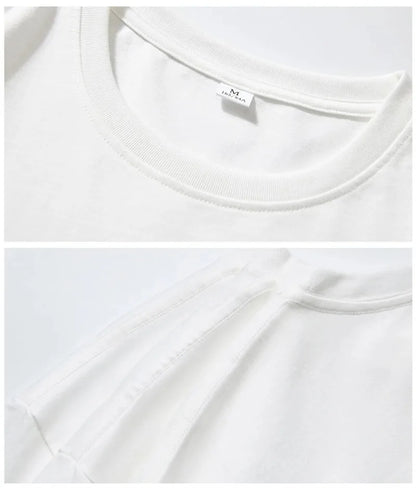 Men Y2K Cotton T-shirt Hiphop Harajuku Letter Print Retro Top Grunge Goth Streetwear Tee Punk Oversized Short Sleeve T-shirt EMO