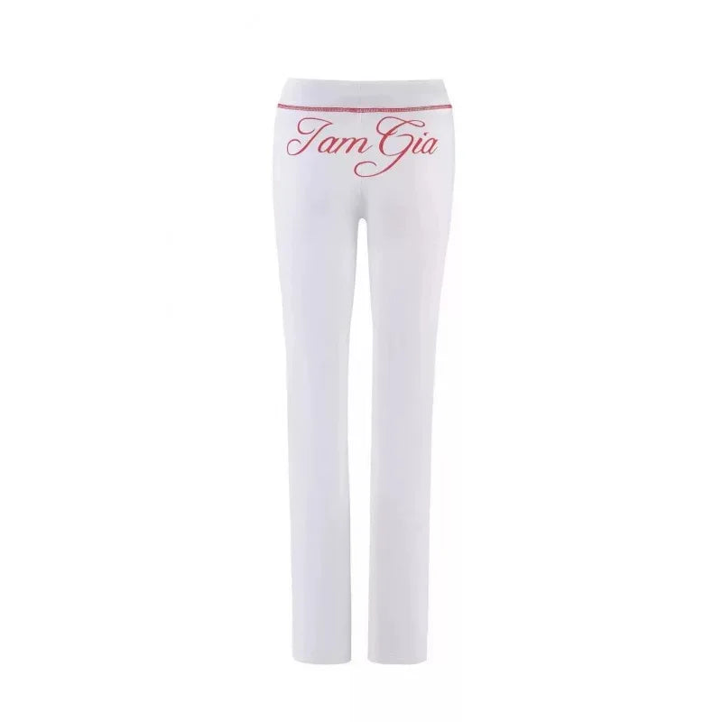 Gia zip-up cap long sleeve high spring top & low waist micro flared pants