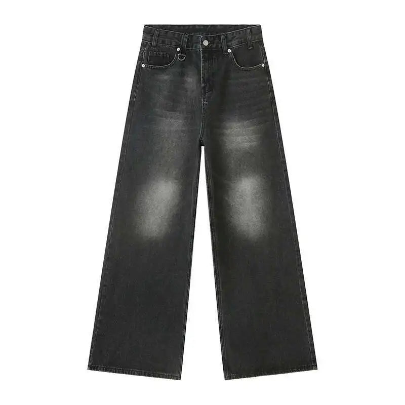 IEFB Summer Men's Denim Pants Old Blue Washed Male Jeans Straight Casual Menwear Loose Wide Leg Trousers New Fashion 9C354