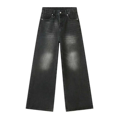 IEFB Summer Men's Denim Pants Old Blue Washed Male Jeans Straight Casual Menwear Loose Wide Leg Trousers New Fashion 9C354