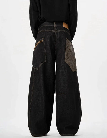 Y2k Baggy Jeans for Men Women Wide Leg Skater Grunge Pants Loose Fit Barrel Jeans Hip Hop Denim Pants Streetwear