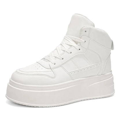 New 2025 Men's Thick Bottom Sneakers Spring Autumn Style Breathable Anti-Slip Heightening Casual Sports Platform Shoes