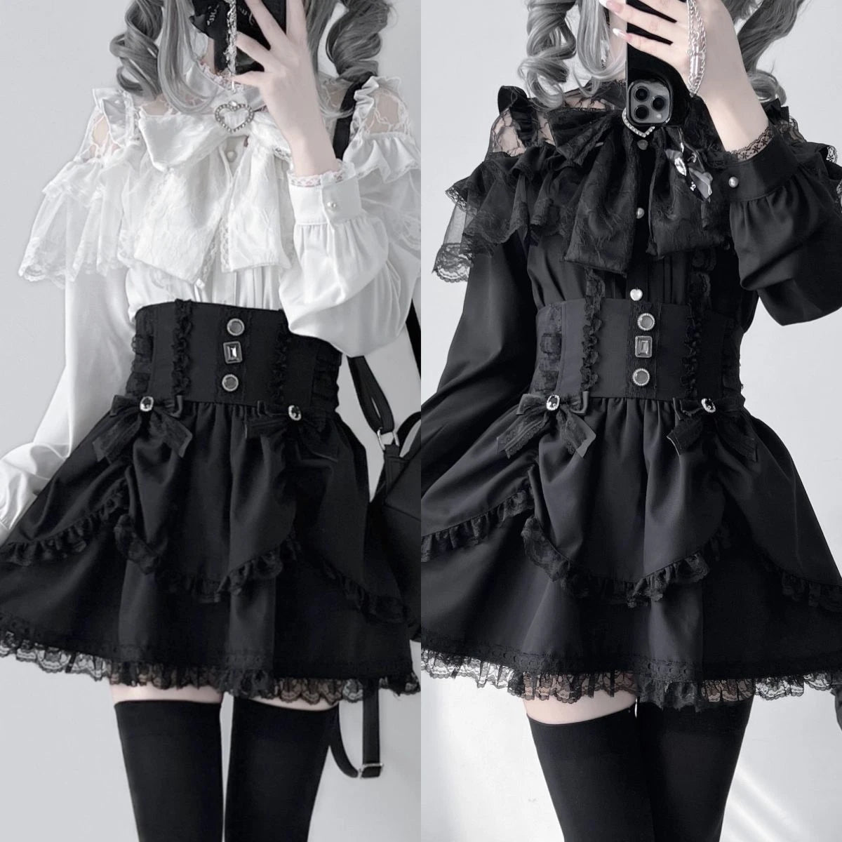 Japanese Kawaii Lolita Lace Patchwork Blouses Summer Women Harajuku Single Breasted Sweet Shirts Cute Girly JK Bow Tops Blusas