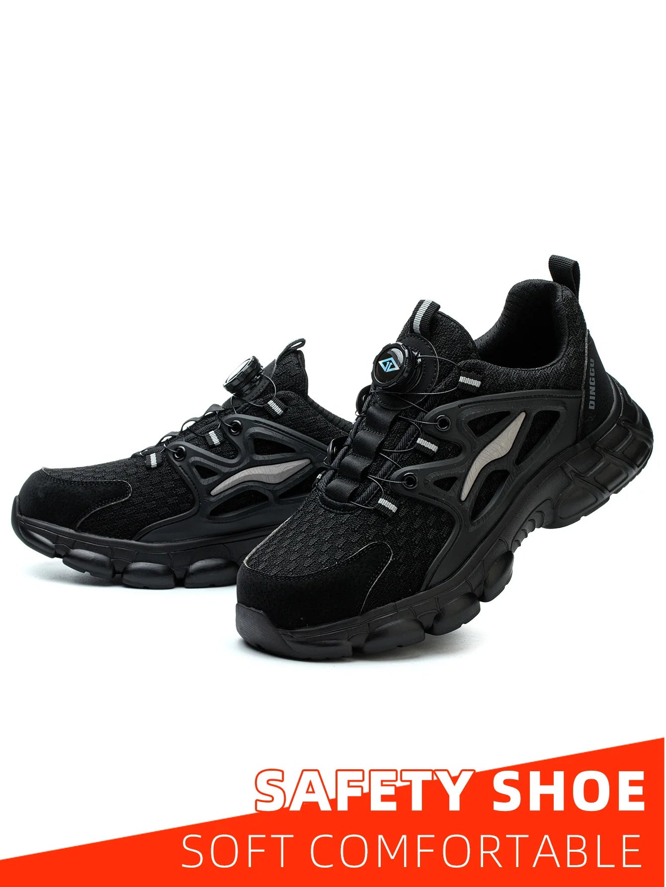 Breathable Woven Knit Industrial Construction Sneakers Industrial And Construction Site protective shoes