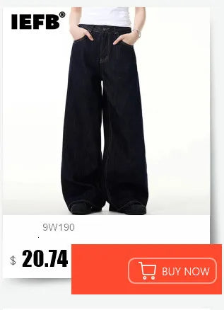 IEFB Summer Men's Denim Pants Old Blue Washed Male Jeans Straight Casual Menwear Loose Wide Leg Trousers New Fashion 9C354