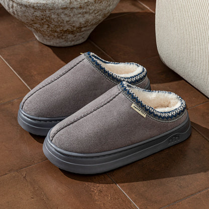 Winter Fashion Simple Fuzzy Home Lady's Shoes Warm Couples Indoor Leisure Soft Sole Women's Slippers Non-slip Fuzzy Bedroom