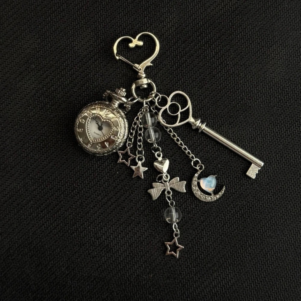 Original Hollow Heart Pocket Watch Chain keychain Design Steampunk Clock Vintage Necklace Pendant Jewelry Watch Men Women Gift