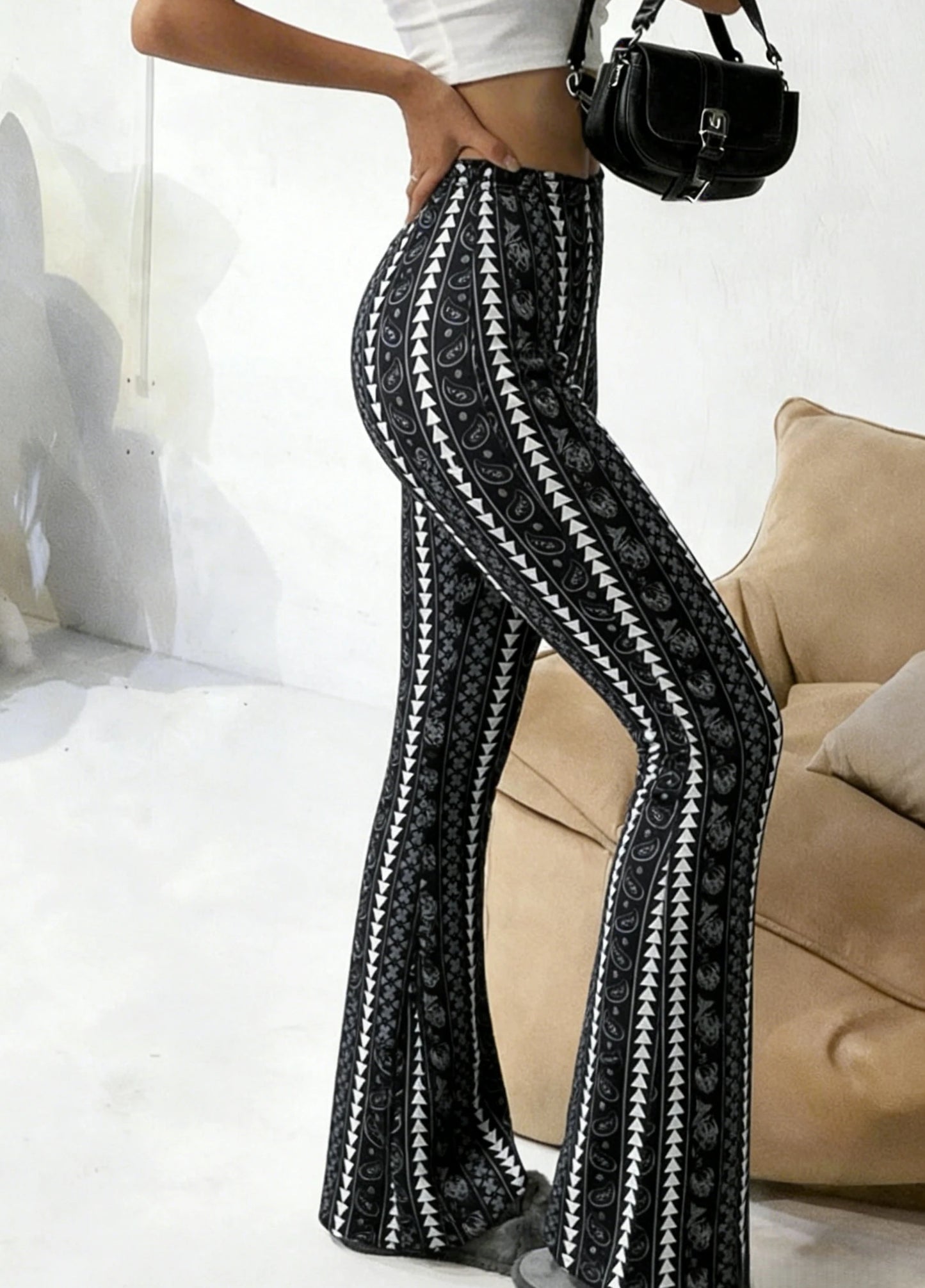 Women's Flared Pants High Waist Stretch Slim Fit Retro Y2K Spring Summer Casual Commuting Trousers Streetwear Bell Bottoms