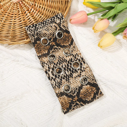 Punk Girl Hollowed Out Eyelets Wide Elastic Headband Stretchy Metal Rock Steampunk for Sports Headbands Hair Accessories