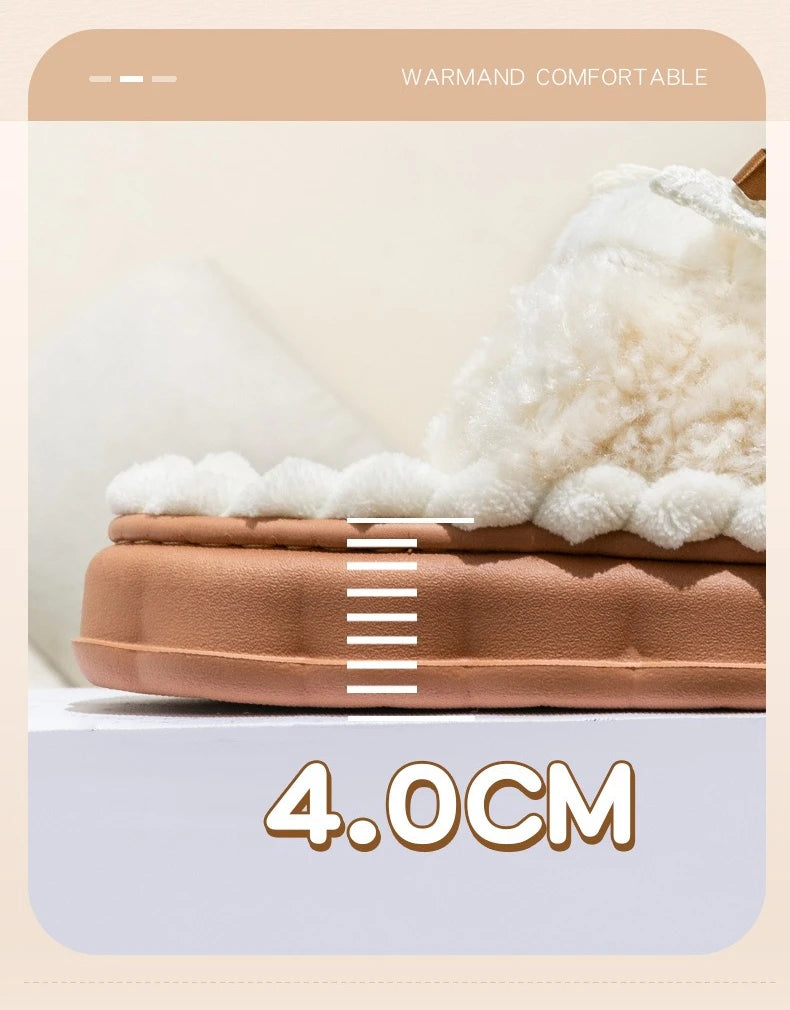 2026 New Women's Plush Slippers - Bow Detail Winter House Shoes, Ultra-Soft Non-Slip Indoor Slippers for Home&Maternity Comfort