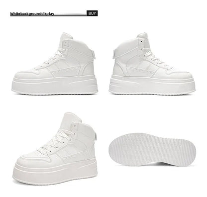 New 2025 Men's Thick Bottom Sneakers Spring Autumn Style Breathable Anti-Slip Heightening Casual Sports Platform Shoes