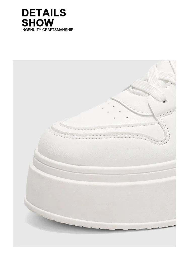 New 2025 Men's Thick Bottom Sneakers Spring Autumn Style Breathable Anti-Slip Heightening Casual Sports Platform Shoes