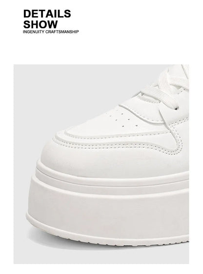 New 2025 Men's Thick Bottom Sneakers Spring Autumn Style Breathable Anti-Slip Heightening Casual Sports Platform Shoes