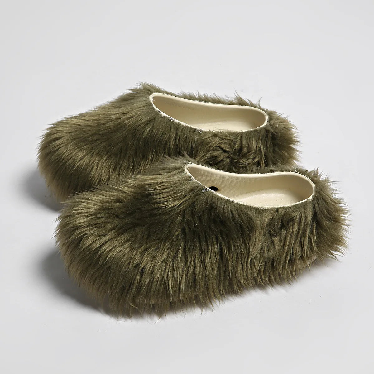 New Fur Slippers Imitation Fur Mueller Shoes Famous Height thick Soled Slippers