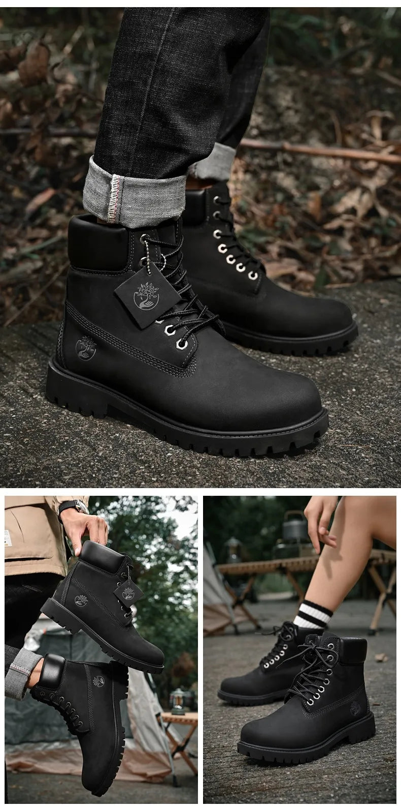 High Top Boots Hiking Shoes Men Anti-slip Outdoor Shoes Men Lace-up Comfortable Soft Breathable Casual Sneakers Shoes Men