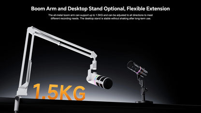COMICA D10/D10 PRO RGB Cardioid USB/XLR Dynamic Desktop Gaming Mic Wired/Wireless Microphone for Streaming Interview Podcast