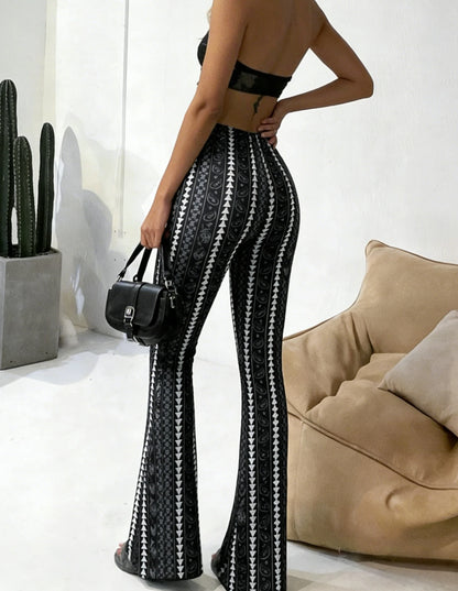 Women's Flared Pants High Waist Stretch Slim Fit Retro Y2K Spring Summer Casual Commuting Trousers Streetwear Bell Bottoms