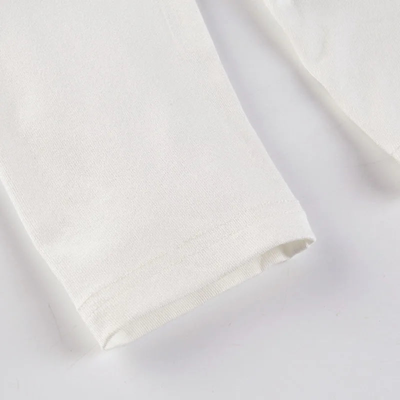 Streetwear Off-shoulder Crop Top Vintage 2000s White Long Sleeve Loose T Shirts Women Casual Autumn y2k T-shirt Harajuku