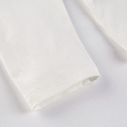 Streetwear Off-shoulder Crop Top Vintage 2000s White Long Sleeve Loose T Shirts Women Casual Autumn y2k T-shirt Harajuku