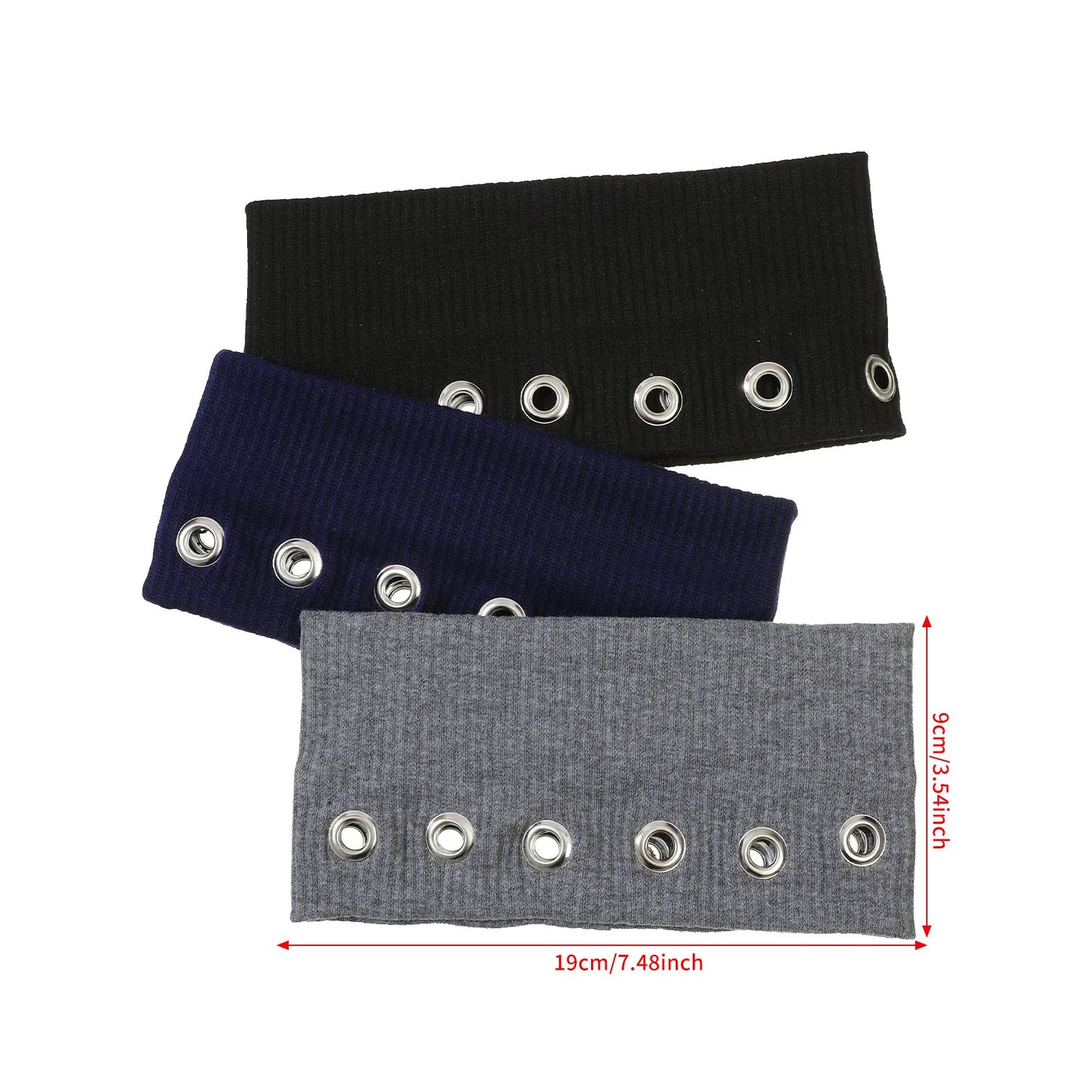 Punk Girl Hollowed Out Eyelets Wide Elastic Headband Stretchy Metal Rock Steampunk for Sports Headbands Hair Accessories
