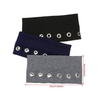 Punk Girl Hollowed Out Eyelets Wide Elastic Headband Stretchy Metal Rock Steampunk for Sports Headbands Hair Accessories