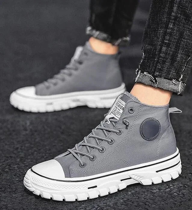 Shoes for Men 2025 New Men's Canvas Shoes High Top Casual Sneakers British Style Skateboarding Vulcanized Shoes Comfort Sneakers