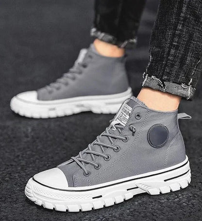 Shoes for Men 2025 New Men's Canvas Shoes High Top Casual Sneakers British Style Skateboarding Vulcanized Shoes Comfort Sneakers