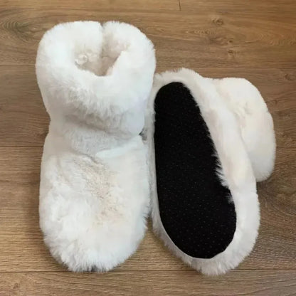 Winter Slipper Women Home Fuzzy Fur Men Male Warm Plush Indoor Flat Female Room Fluffy House Floor Wool Fleece Shoes Boots Hairy