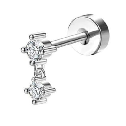 Bobisty 1pc Earrings for Sensitive Ears Surgical Stainless Steel Earrings for Women Dainty Flat Back Earring Stud Hoop Cartilage