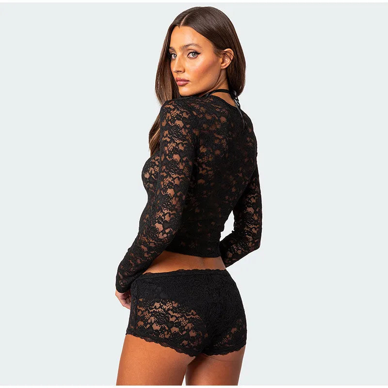 White Lace Printed Shirts Tops Women Full Sleeve Hollow Out Single Breasted Patchwork Blouse 2026 Lady Fashion Shrug Shirts New