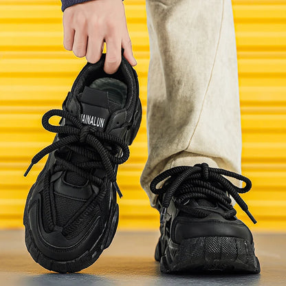 Breathable men's sports shoes, road running shoes, suitable for all seasons, outdoor hiking men's shoes. Thick-soled shoes, dail