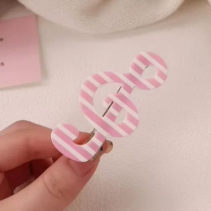 Kawaii trendy hair clips Musical Symbol Resin wings hair jewelry accessories y2k Unique Striped Star girls headband