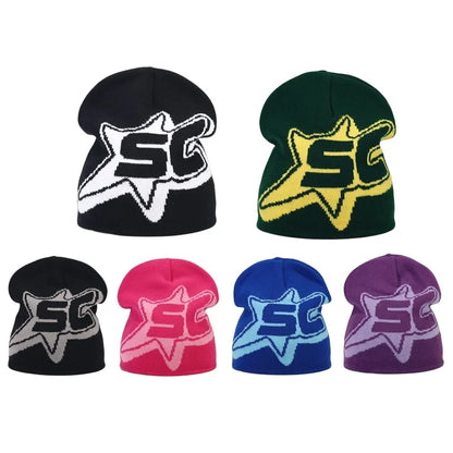 Y2K Letter Knitted Winter Autumn Beanie Cap Men Women Kanye Beanies Gorras Hombre Top Warm Skiing Hat Ear Hats Hip Hop Skullcap