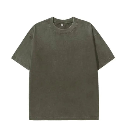 American Style Retro Heavyweight Solid Color Short Sleeved T-shirt Men Women Summer Street Trendy Washed Old Oversized Clothes